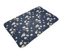 Tappeto da bagno antiscivolo, lavabile, tappetini da cucina per pavimenti, tappeti per ingresso interni, pistillo, margherite, fiori, lavanderia, bagno, porta con retro in gomma, 50,8 x 80 cm