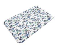 Tappeto da bagno antiscivolo, lavabile, tappetini da cucina per pavimenti, tappeti per ingresso, interni, isola palme, lavanderia, bagno, porta con retro in gomma, 50,8 x 80 cm