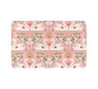 Tappeto da bagno antiscivolo lavabile - Tappetini da cucina per pavimento, tappeti per ingresso interni, coppia di cigni lavanderia tappeto porta bagno con retro in gomma 50,8 x 80 cm