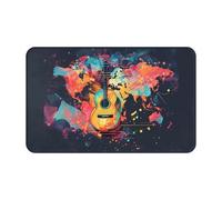 Tappeto da bagno antiscivolo lavabile - Tappetini da cucina per pavimento, tappeti per ingresso interni, mappa del mondo, chitarra, illustrazione, lavanderia, bagno, camera da letto, porta tappeto con