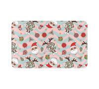 Tappeto da bagno antiscivolo lavabile - Tappetini da cucina per pavimento, tappeti per ingresso interni, Groovy Retro Babbo Natale lavanderia bagno porta tappeto con retro in gomma 50,8 x 80 cm