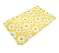 Tappeto da bagno antiscivolo, lavabile, tappetino da cucina per pavimento, tappeti per ingresso, interni, margherite, fiori, lavanderia, bagno, porta con retro in gomma, 50,8 x 80 cm