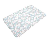 Tappeto da bagno antiscivolo, lavabile, tappetino da cucina per pavimento, tappeti per ingresso interni, con simpatico volto di coniglio con stelle, lavanderia, porta del bagno, con retro in gomma