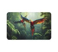 Tappeto da bagno antiscivolo, lavabile, tappetino da cucina per pavimento, tappeti per ingresso interni, pappagalli volanti nella giungla, lavanderia, bagno, porta con retro in gomma, 50,8 x 80 cm