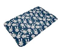 Tappeto da bagno antiscivolo, lavabile, tappetino da cucina per pavimento, tappeti per ingresso interni, con simpatico volto di coniglio in stile cartone animato, foglia, lavanderia, porta del bagno