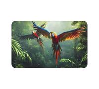 Tappeto da bagno antiscivolo, lavabile, tappetino da cucina per pavimento, tappeti per ingresso interni, pappagalli volanti nella giungla, lavanderia, bagno, porta con retro in gomma, 50,8 x 80 cm