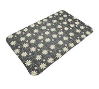 Tappeto da bagno antiscivolo, lavabile, tappetino da cucina per pavimento, tappeto per ingresso, interni, margherite, fiori, strisce, lavanderia, bagno, porta con retro in gomma, 50,8 x 80 cm
