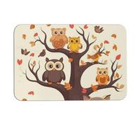 Tappeto da bagno antiscivolo Tappetino da bagno Cartoon Family Gufi sull'albero marrone Tappeto da bagno assorbente tappetino da bagno tappetino da bagno ad asciugatura rapida tappetino da doccia