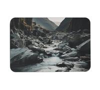Tappeto da bagno antiscivolo Tappetino da bagno Fiume e Rocce grigie Tappeti da bagno Tappetino da bagno assorbente Tappetino da bagno ad asciugatura rapida Tappetino da doccia Tappeto lavabile