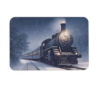 Tappeto da bagno antiscivolo Tappetino da bagno Inverno Natale Neve Notte Ferrovia Treno Tappeto da bagno Assorbente Tappetino da bagno Tappetino da doccia ad asciugatura rapida Tappeto lavabile