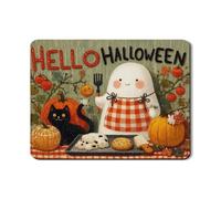 Tappeto Da Bagno Antiscivolo Zerbino Esterno Halloween Cute Ghost Cat Festive Pumpkin Multiuso Tappetini Per Ingresso Bagno Interno 40X60Cm