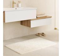 Tappeto da bagno collezione Schöner Wohnen 40 x 60 cm - reversibile - lavabile - 100% cotone - monocolore - crema