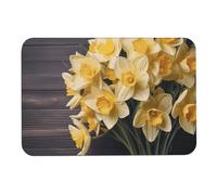 Tappeto da bagno con bouquet di narcisi, assorbe umidità e sporco, con retro in gomma antiscivolo, adatto sotto la porta, per pavimento del bagno, vasca, doccia, lavandino