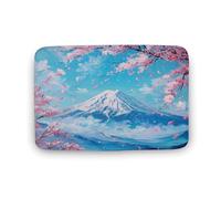 Tappeto da bagno con bouquet di paesaggi colorati, tappetino da bagno con montagne innevate e retro antiscivolo, morbido tappetino in microfibra per a, 40,6 x 61 cm
