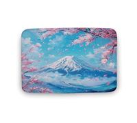 Tappeto da bagno con bouquet di paesaggi colorati, tappetino da bagno con montagne innevate e retro antiscivolo, morbido tappetino in microfibra per a, 50,8 x 81,3 cm