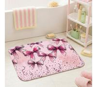Tappeto da bagno con fiocco, fantasioso e giocoso stella vortice nessuno pesca college dormitorio essenziale estetico tappeto doccia per lavabo lavabo decorazione pavimento 50 x 81 cm
