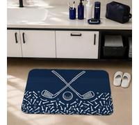 Tappeto da bagno con mazze da golf, sportivo e casual, con palline da golf, nessuno blu navy, per dormitorio universitario, tappetino da doccia estetico, decorazione per bagno, bagno, pavimento, 50 x