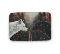 Tappeto da bagno con motivo a animali divertenti, tappeto da bagno con albero e fiocco di neve e retro antiscivolo, morbido tappetino in microfibra per a, lavandino, ingresso, 50,8 x 81,3 cm