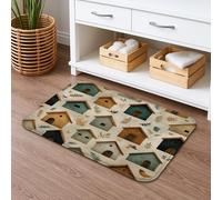 Tappeto da bagno con motivo rustico a casa ad asciugatura rapida, accogliente decorazione per cottage, antiscivolo, tappetino da doccia vintage, in memory foam, lavabile, per bagno, WC, decorativo