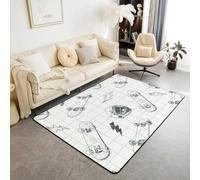 Tappeto da bagno con motivo skateboards ragazzo, con stampa di schizzo di fulmini, antiscivolo, alla moda, sport, giochi, bagno, interni, motivo a griglia azzurra, tappeto decorativo per vasca da