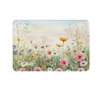 Tappeto da bagno con piante floreali botaniche, antiscivolo, lavabile, assorbente, per camera da letto, cucina, sala da pranzo, lavanderia, soggiorno, ufficio, 61 x 40,6 cm