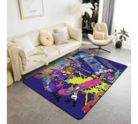 Tappeto da bagno con skateboard con cartoni animati, tappetino da bagno antiscivolo con graffiti colorati, stile hip hop, tappetini da bagno per interni, tappeto per sport estremi, tappeto decorativo