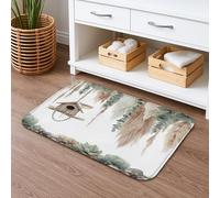 Tappeto da bagno decorativo con erba di pampa ed eucalipto, ispirato alla natura bohémien, assorbente, antiscivolo, per la decorazione della casa primaverile, 50 x 81 cm