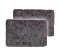 Tappeto da bagno della collezione Schöner Wohnen 40x60 cm set di 2 - tappetino da bagno molto soffice grigio - tappetino decorativo da bagno lavabile e antiscivolo