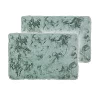 Tappeto da bagno della collezione Schöner Wohnen 60x90 cm set di 2 - tappetino da bagno molto soffice color menta - tappetino decorativo da bagno lavabile e antiscivolo