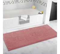 Tappeto da bagno extra large, tappetino da bagno lungo, ultra morbido in ciniglia, antiscivolo e super assorbente, tappeto lungo per il bagno (rosa, 80 x 160 cm)