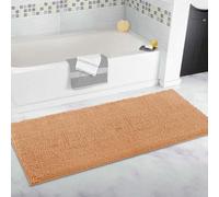 Tappeto da bagno extra large, tappetino da bagno lungo, ultra morbido in ciniglia, antiscivolo e super assorbente, tappeto lungo per il bagno (champagne, 70 x 140 cm)