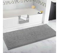 Tappeto da bagno extra large, tappetino da bagno lungo, ultra morbido in ciniglia, antiscivolo e super assorbente, tappeto lungo per il bagno (grigio chiaro, 70 x 140 cm)
