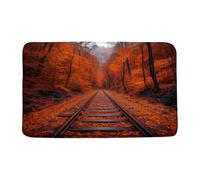 Tappeto da Bagno Fall Autumn Red Maple Leaves Tree Nature Scene Landscape Seasonal Country Cucina Tappeto Anti-Polvere Lavabile Zerbino da Interni, per Camera, Lavanderia, Doccia, 40x60cm