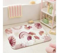 Tappeto da bagno floreale, moderno bohémien arcobaleno forme astratte primavera pesca dormitorio essenziale tappetino per bagno doccia pavimento WC Decor 40,6 x 61 cm