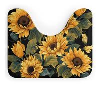 Tappeto da bagno "Girasole per illuminare la mia vita", a forma di U, antiscivolo, in pile di corallo, super morbido e assorbente, per a, 40,6 x 50,8 cm.