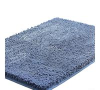Tappeto da bagno in ciniglia a pelo spesso con tecnologia antiscivolo, supporta movimenti sicuri intorno alle aree bagnate del lavandino e della doccia (blu)