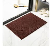 Tappeto da bagno in ciniglia, antiscivolo, assorbe l'acqua, in microfibra, spessa, ultra morbido, resistente, lavabile in lavatrice (caffè scuro, 80 x 50 cm)