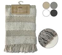 Tappeto da Bagno in Cotone con Frange 50x80cm Elegante Morbido Colori Assortiti