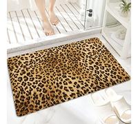 Tappeto da Bagno in Microfibra, Tappetino da Bagno Antiscivolo,Animale selvatico pelle di leopardo modello fau,Morbido, Facile da Pulire, Molto Assorbente per Bagno, Camera da letto, Interni 60x100 cm