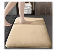 Tappeto da Bagno in Schiuma Super Assorbente in Memory Foam, Tappeto da Bagno in Schiuma Antiscivolo, Lavabile in Lavatrice, Morbido Tappetino da Bagno in Velluto(Beige,40x60cm)