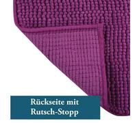 MSV Tappetino da Bagno Tappetino da Doccia „ciniglia“ a Pelo Lungo Morbida Microfibra Antiscivolo 60x90 cm Viola