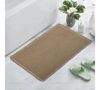 Tappeto da bagno per bagno Tessuto waffle con schienale in gomma antiscivolo Tappeto Boho super assorbente e ad asciugatura rapida per soggiorno Kaki scuro