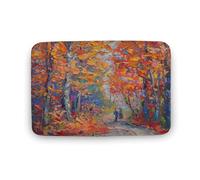 Tappeto da bagno pregiato, tappeto da bagno con motivo a foglie di alberi, piante e paesaggi, con retro antiscivolo, morbido tappetino in microfibra per a, 40,6 x 61 cm