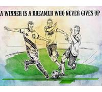 Tappeto Da Bagno Resistente Zerbino Da Esterno Soccer A Winner Is A Dreamer Who Never Gives Up Multiuso Tappetino Porta Per Terrazzo Casa Ingresso 40X60Cm