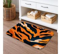 Tappeto da bagno rustico a righe tigre ad asciugatura rapida, tappetino da doccia assorbente con stampa animalier colorata, tappetino da doccia antiscivolo moderno in memory foam, lavabile, per bagno