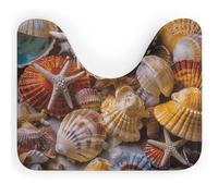 Tappeto da bagno Sea Shell Treasures, tappeto da bagno a forma di U, antiscivolo, in pile di corallo, super morbido e assorbente, per a, 40,6 x 50,8 cm