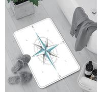 Tappeto da Bagno, Tappetino Doccia Assorbente Antiscivolo,Bussola, antico diagramma a rosa dei venti per le direz,Soffice Tappeti Bagno Microfibra, Tappetini per il Bagno Assorbente D'acqua 60 x 100cm