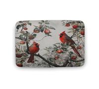 Tappeto da bagno vintage con albero da frutto, tappeto da bagno con uccellino rosso e retro antiscivolo, in microfibra per a, lavandino, ingresso, 50,8 x 81,3 cm