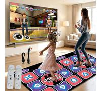 Tappeto da ballo Double Musical per TV e PC, con luci LED, 3 modalità | Tappeto da ballo elettronico per bambini, 100 canzoni di gioco, per fitness, danza, yoga e feste di famiglia