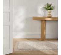 Tappeto da comodino annodato a mano in maggioranza lana, EDGI Beige 80 x 150 cm